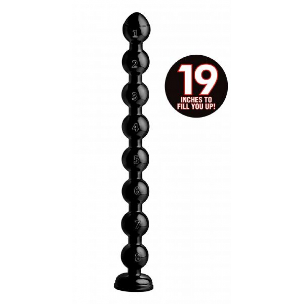 Hosed 19 Inches Beaded Thick Anal Snake - Black