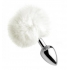 White Fluffy Bunny Tail Anal Plug - Adorable Fetish Accessory