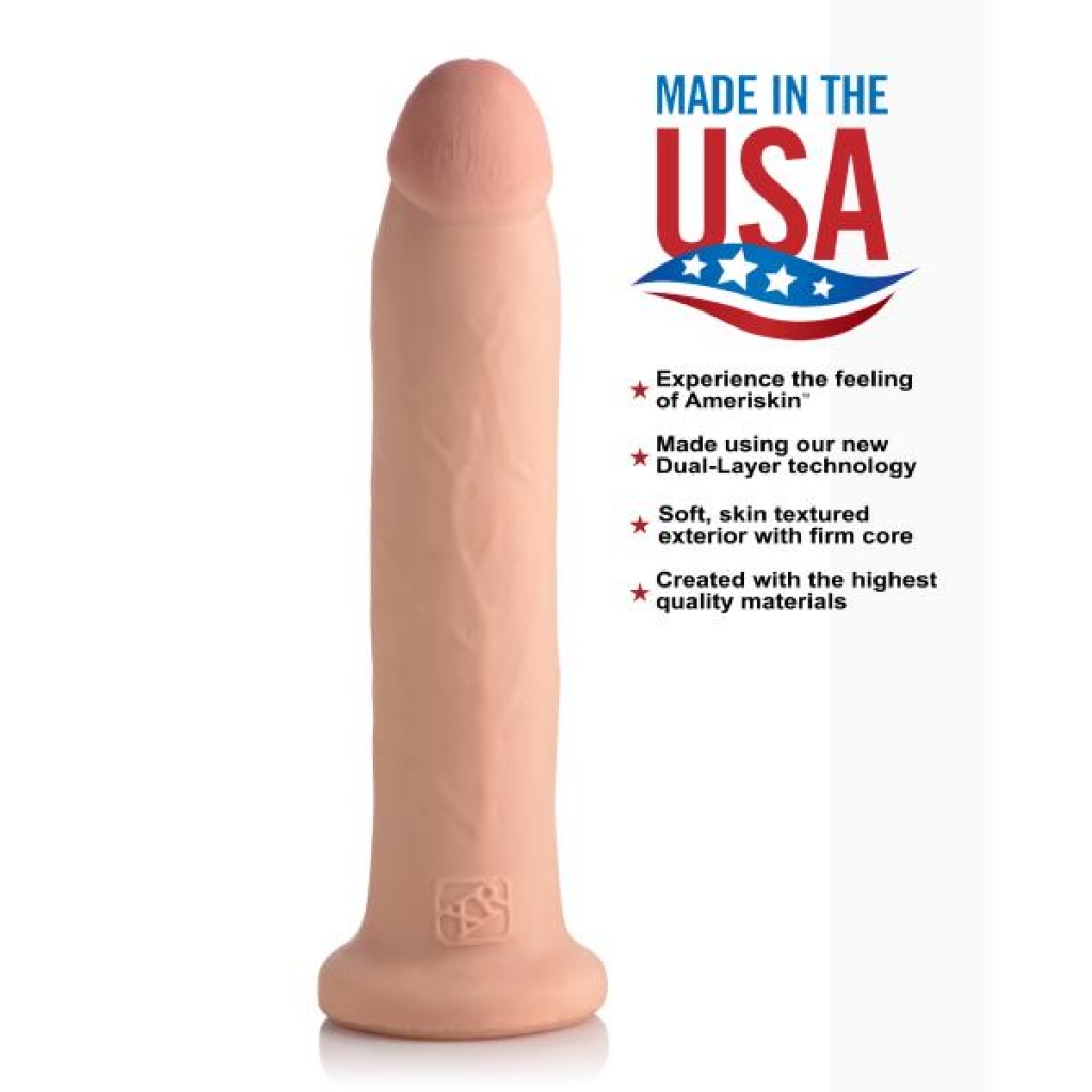 11 Inches Ultra Real Dual Layer Dildo Without Balls - Beige