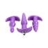 Trinity Vibes 4-Piece Vibrating Anal Plug Set - Purple