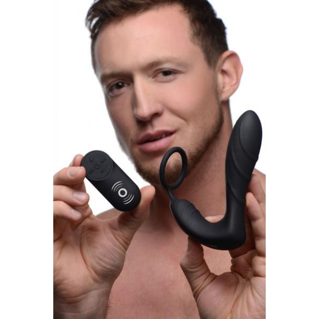 Silicone Prostate Vibrator with Remote Control and Strap