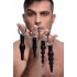 4 Piece Silicone Anal Ringed Rimmers Set - Black