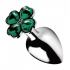 Lucky Clover Gem Anal Plug - Large Silver