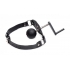 Crank Ball Gag - Black Leather