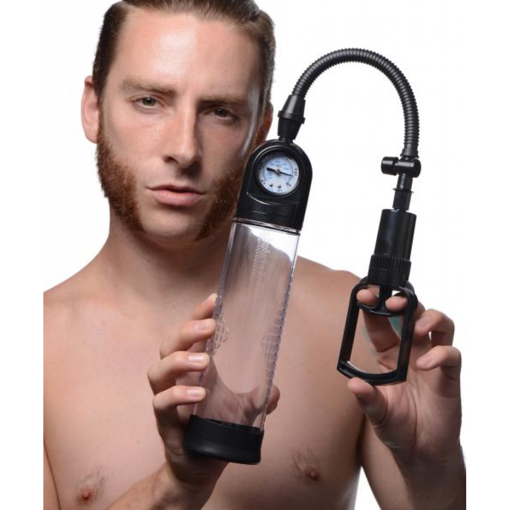 Trigger Penis Pump with Built-In Pressure Gauge