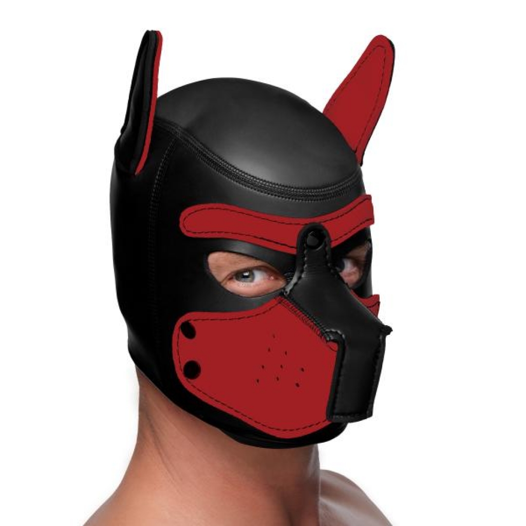 Spike Neoprene Puppy Hood - Red O/S