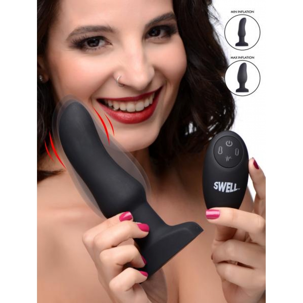 Inflatable & Vibrating Silicone Anal Plug for Enhanced Pleasure