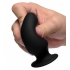 Squeezable Silicone Anal Plug - Small Black