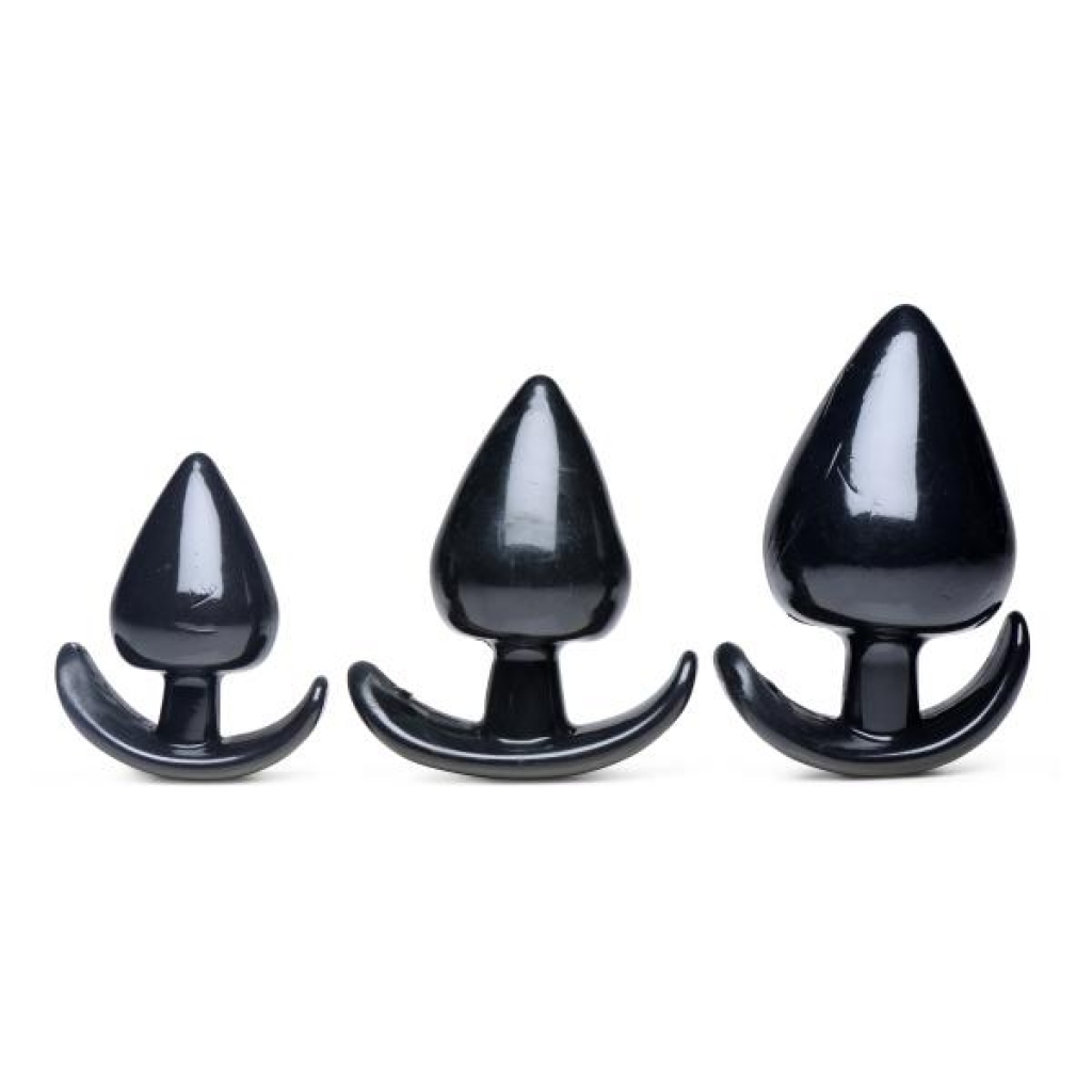 Triple Spades 3-Piece Anal Plug Set - Black