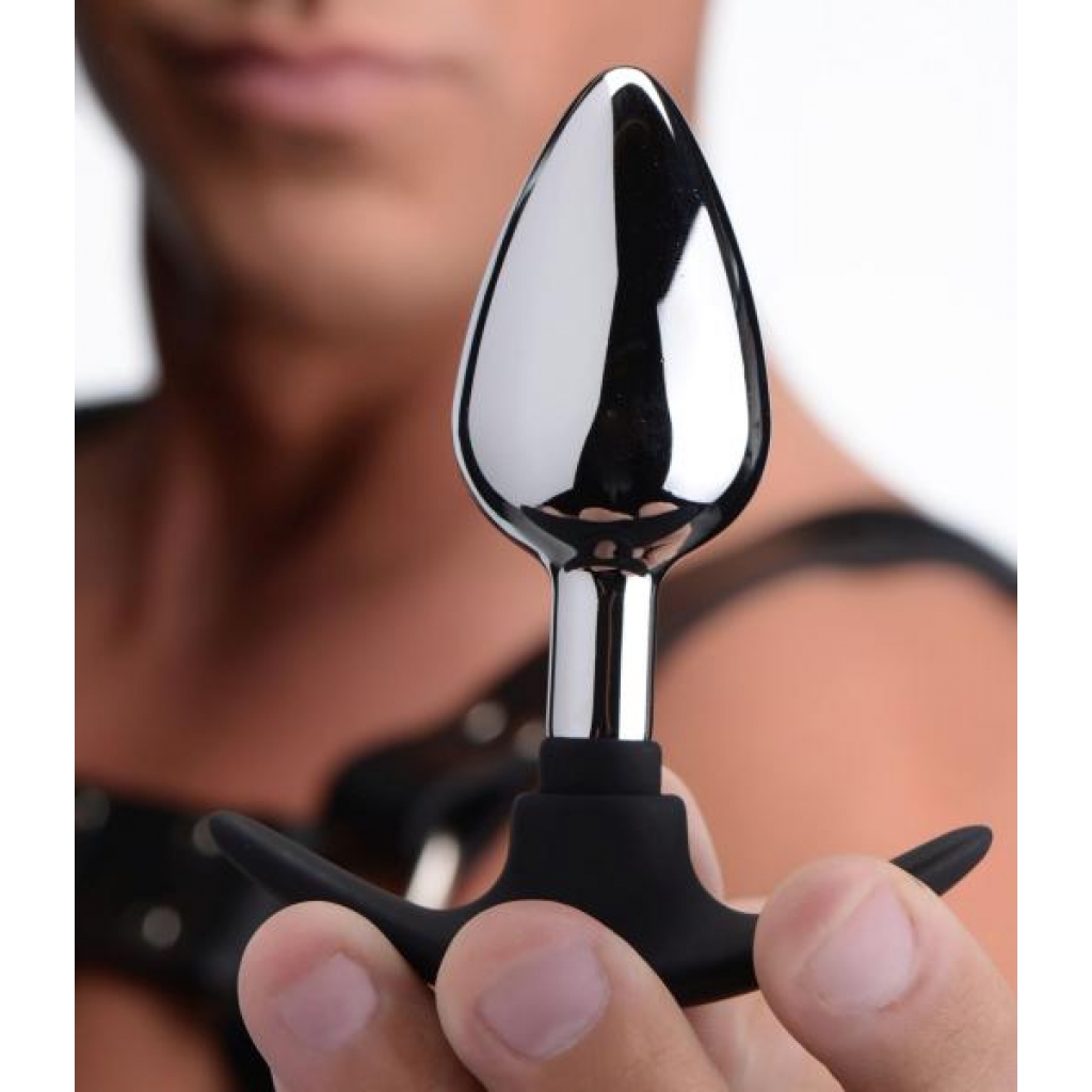 Dark Invader Aluminum & Silicone Anal Plug - Medium Size