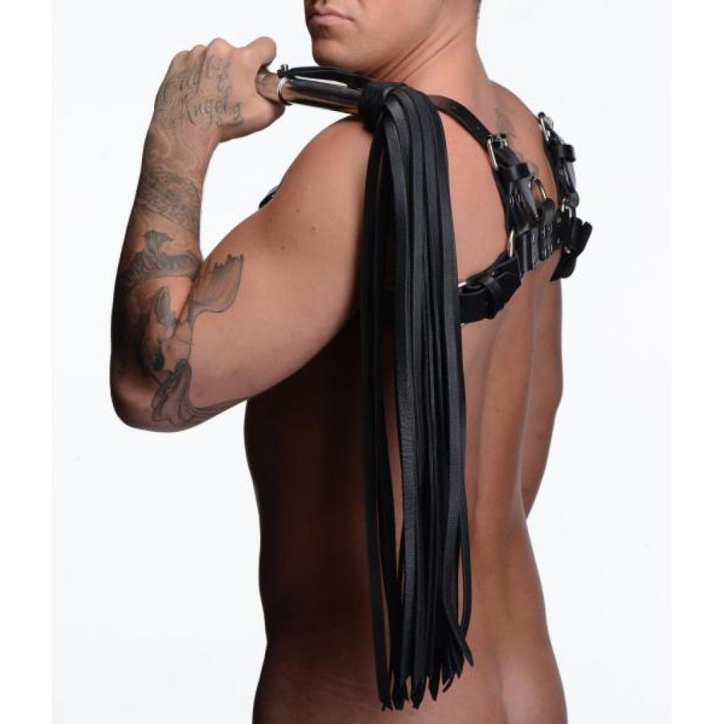 Leather Flogger With Stainless Steel Handle