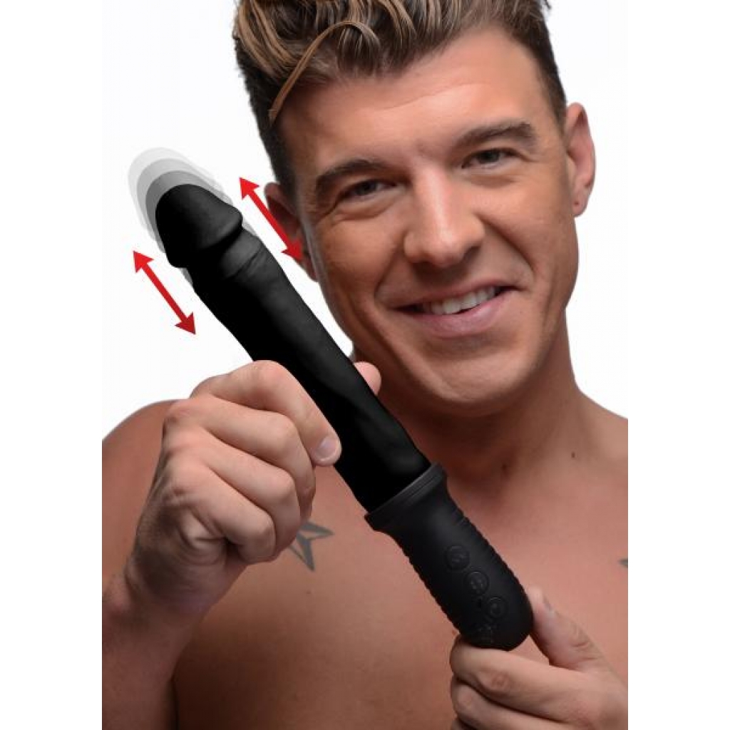 8x Auto Pounder Vibrating and Thrusting Dildo - Black