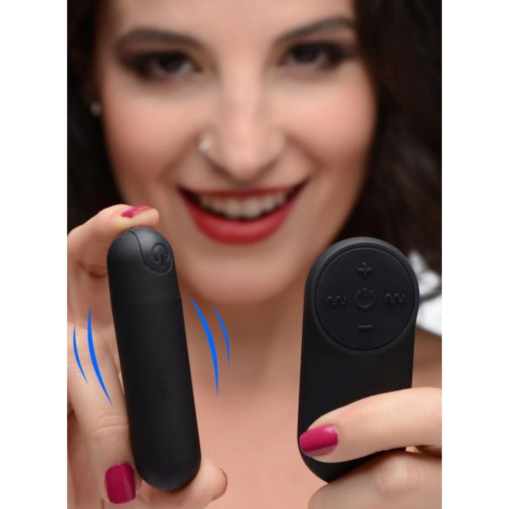 Powerful Vibrating Bullet with Remote Control - Black