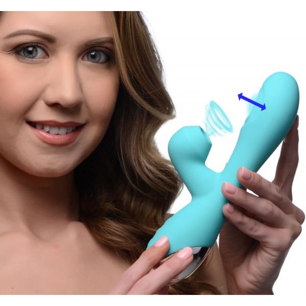 10x Silicone Suction Rabbit Vibrator - Teal