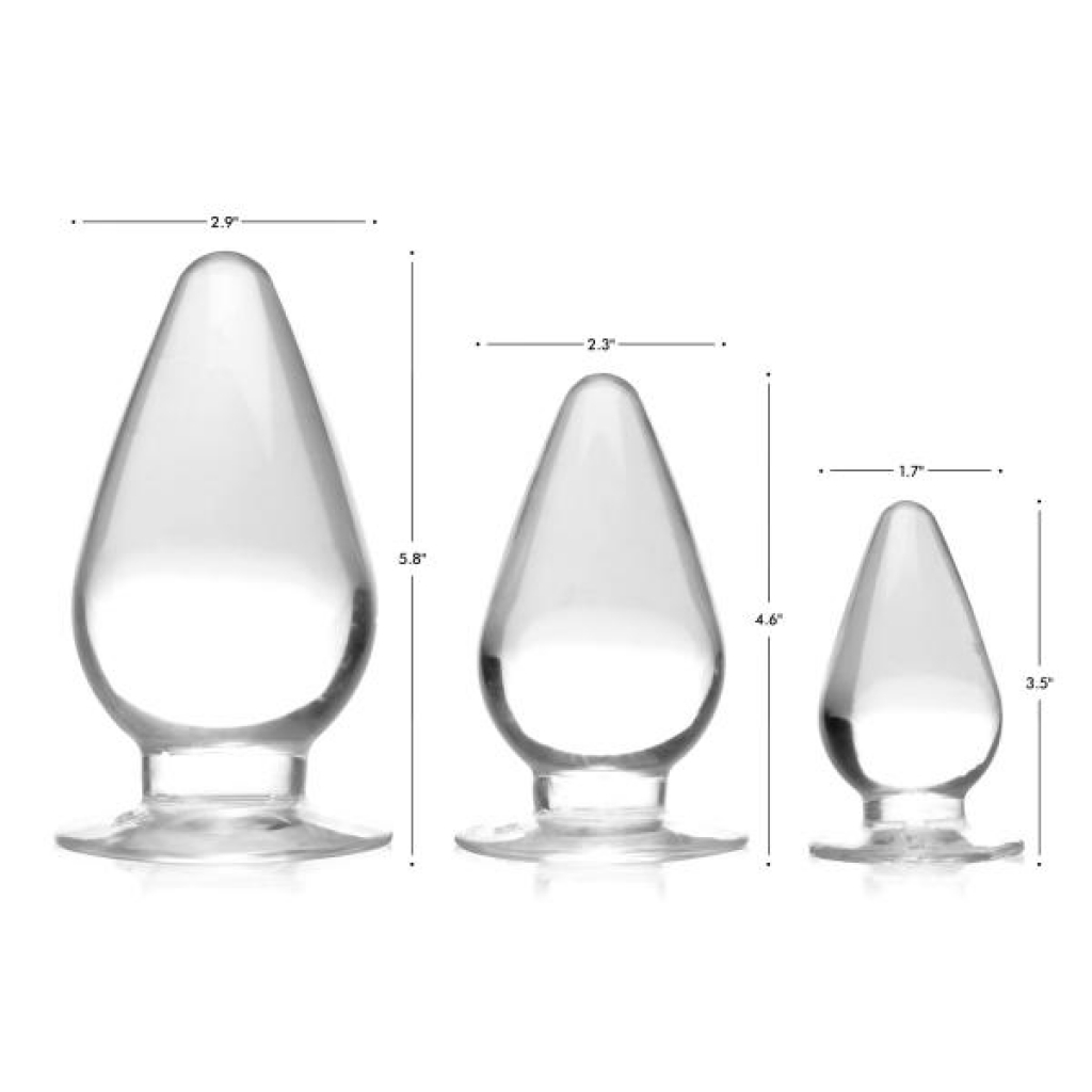 Triple Cones - 3 Piece Anal Plug Set - Clear