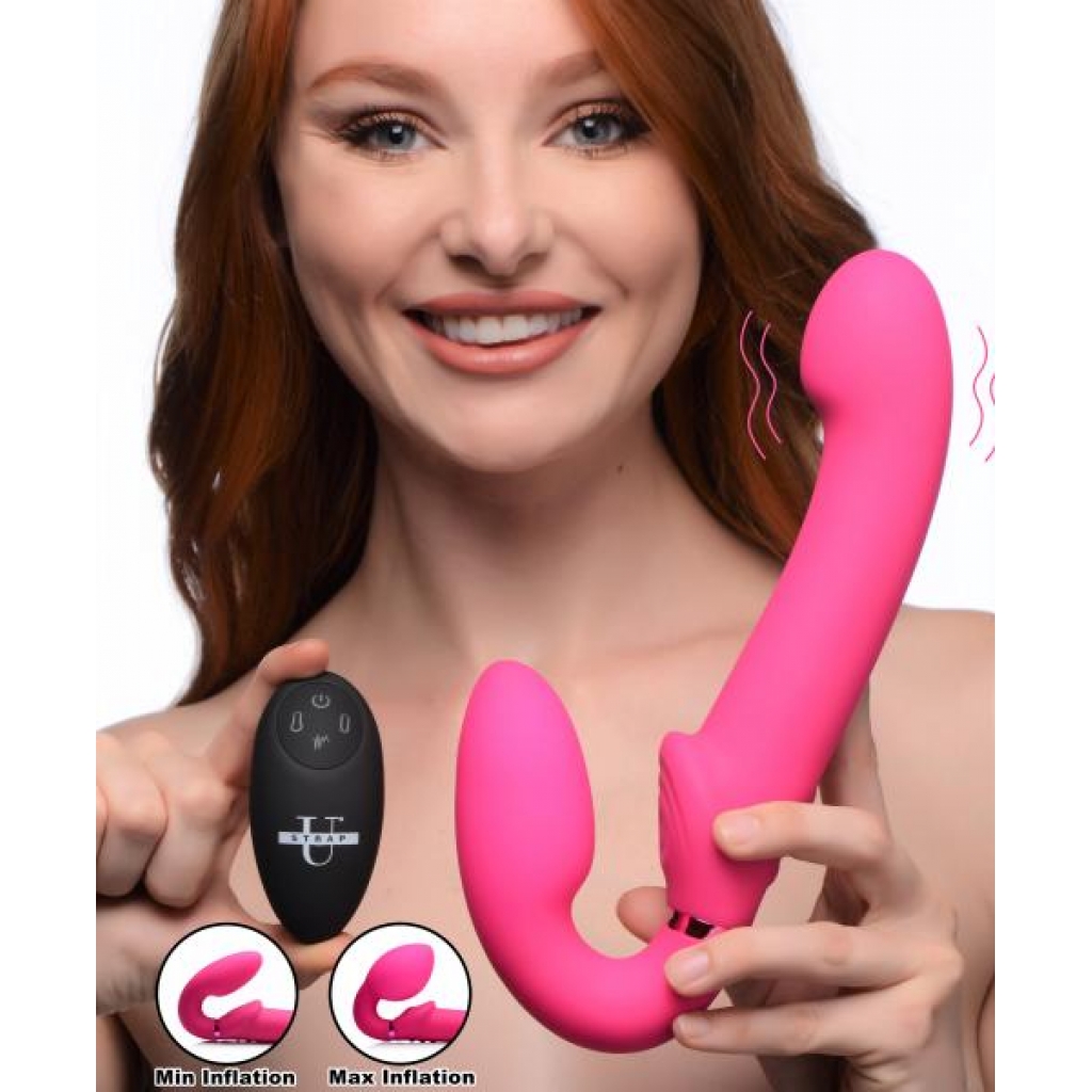 10x Remote Control Ergo-fit G-pulse Inflatable Strapless Strap-on - Pink