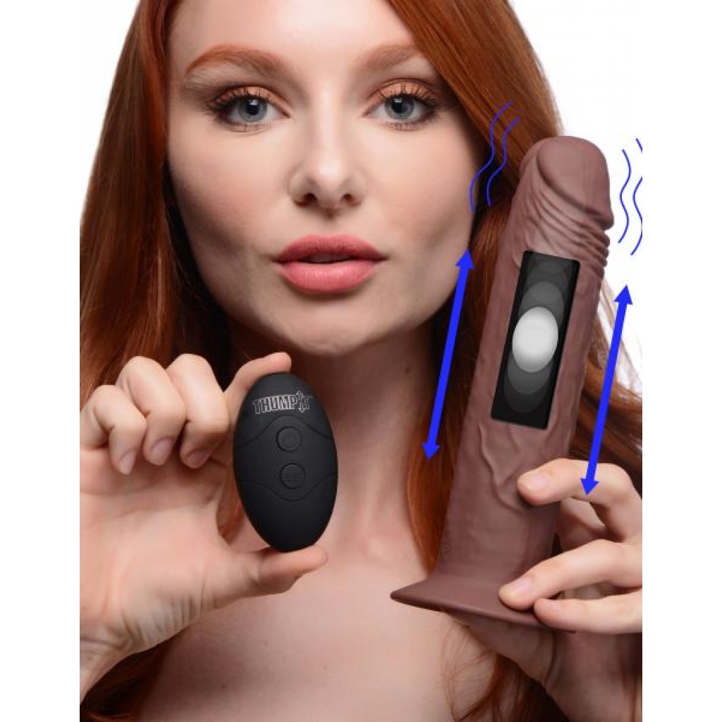 7x Remote Control Vibrating Thumping Dildo - Dark