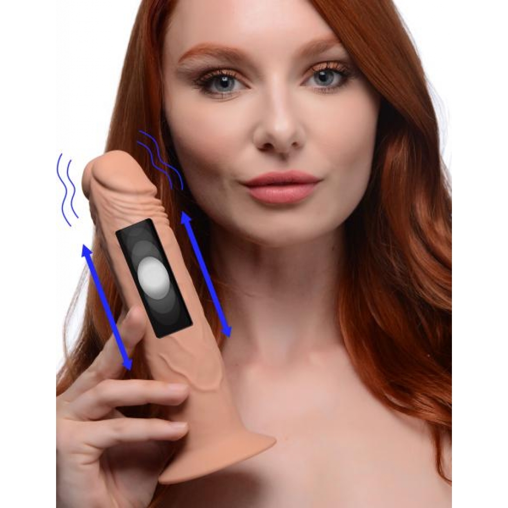 7x Remote Control Vibrating And Thumping Dildo - Medium