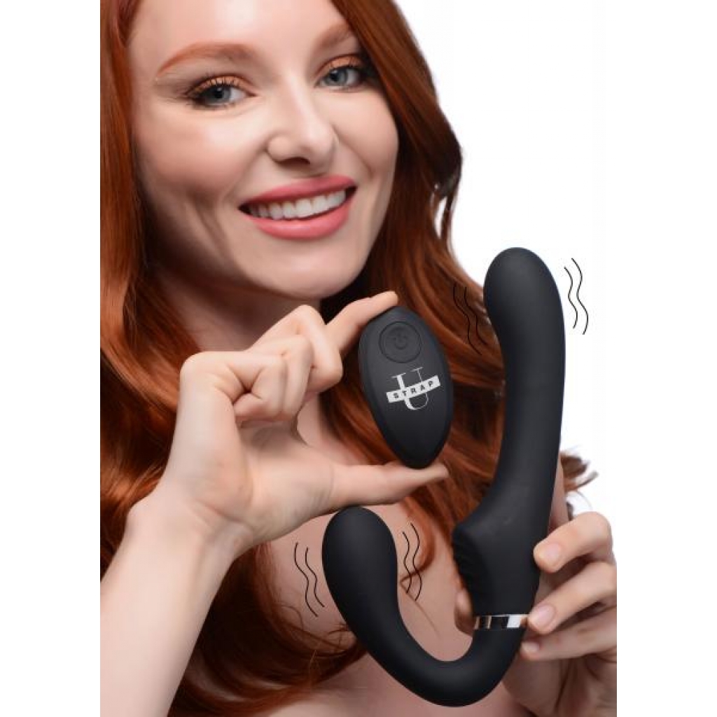 10x Vibrating Silicone Strapless Strap-on - Unleash Your Pleasure