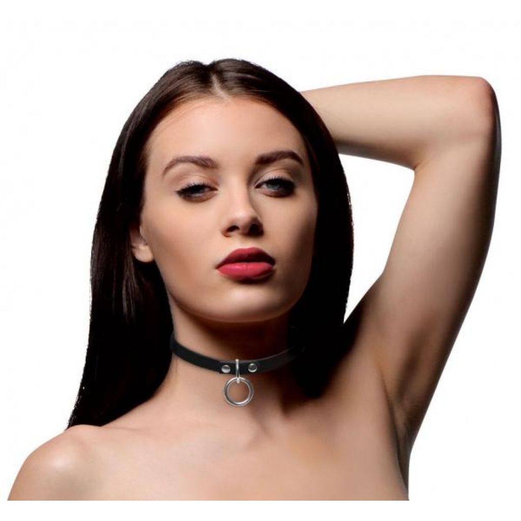 Collared Vixen Silver Ring Slim Choker