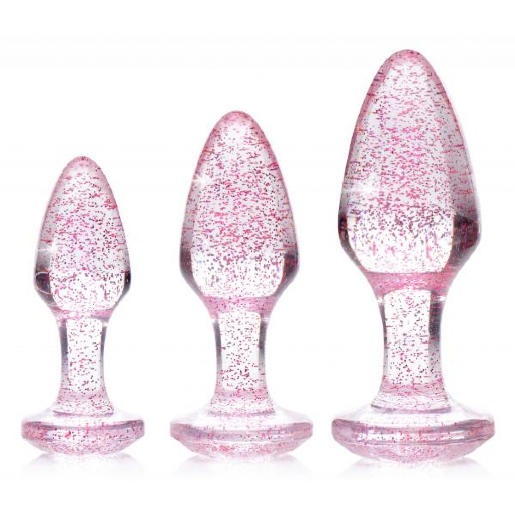 Glitter Gem Anal Plug Set - Pink