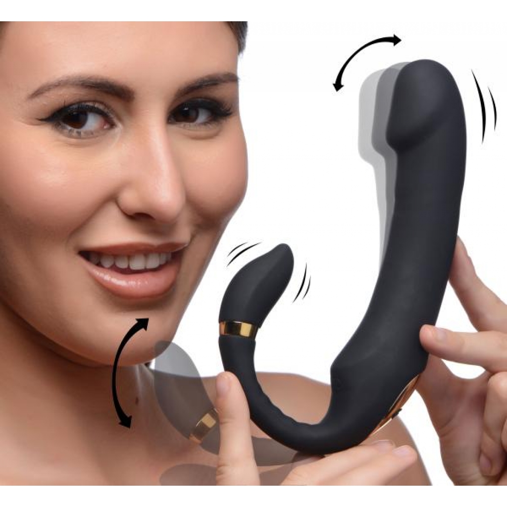 Pleasure Pose Come Hither Silicone Vibrator with Clit Stimulator