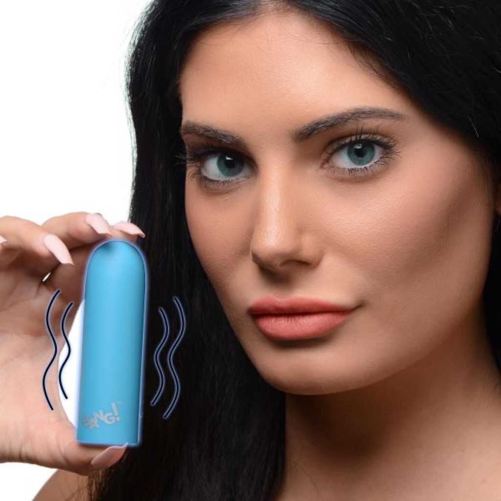 10x Mega Silicone Vibrator: Compact Blue Pleasure Tool