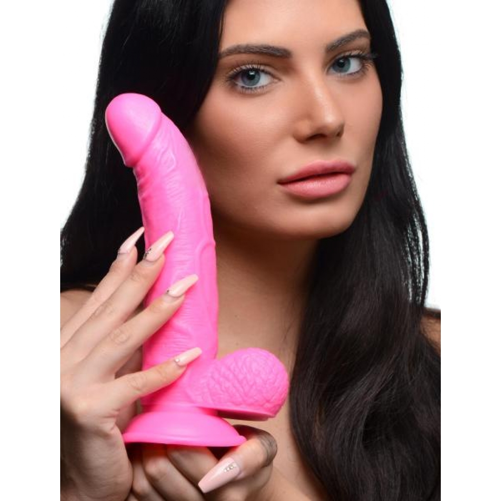 7.5 Inch Realistic Dildo With Balls - Pink