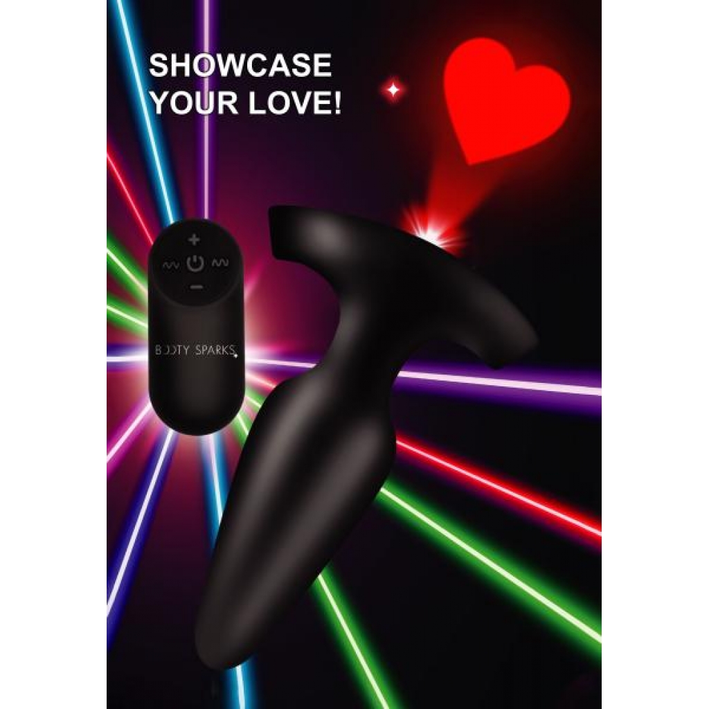 28x Laser Heart Silicone Anal Plug With Remote Medium