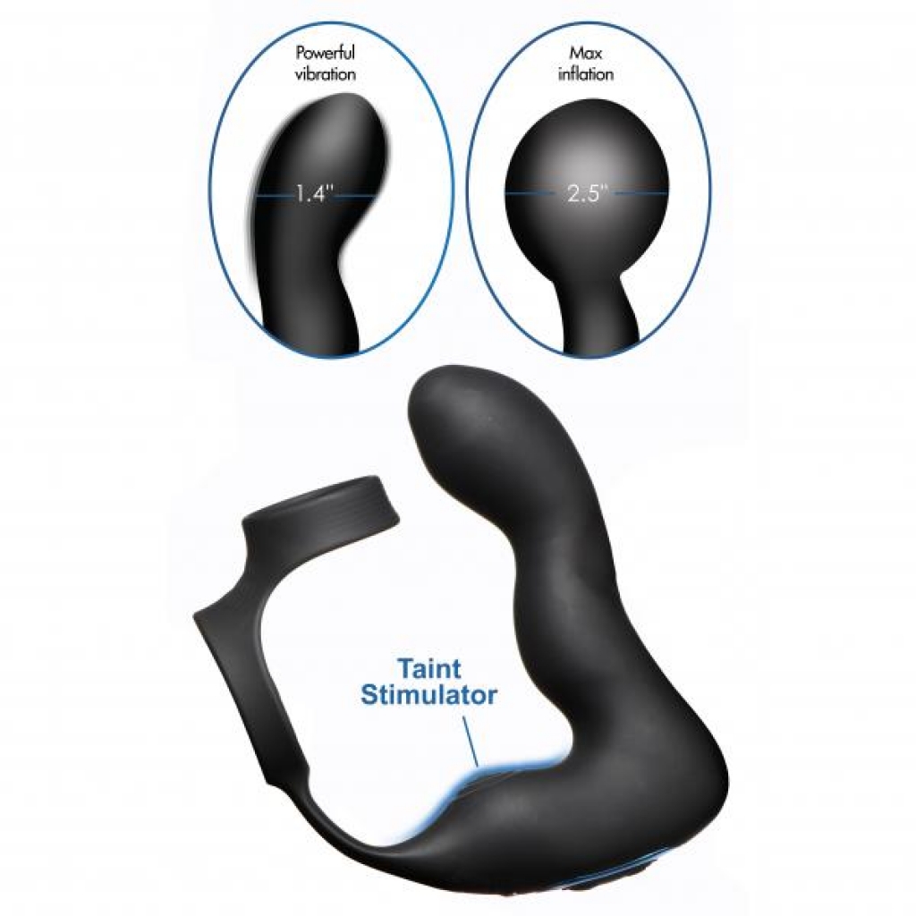 Inflatable & Vibrating Prostate Plug with Cock & Ball Ring