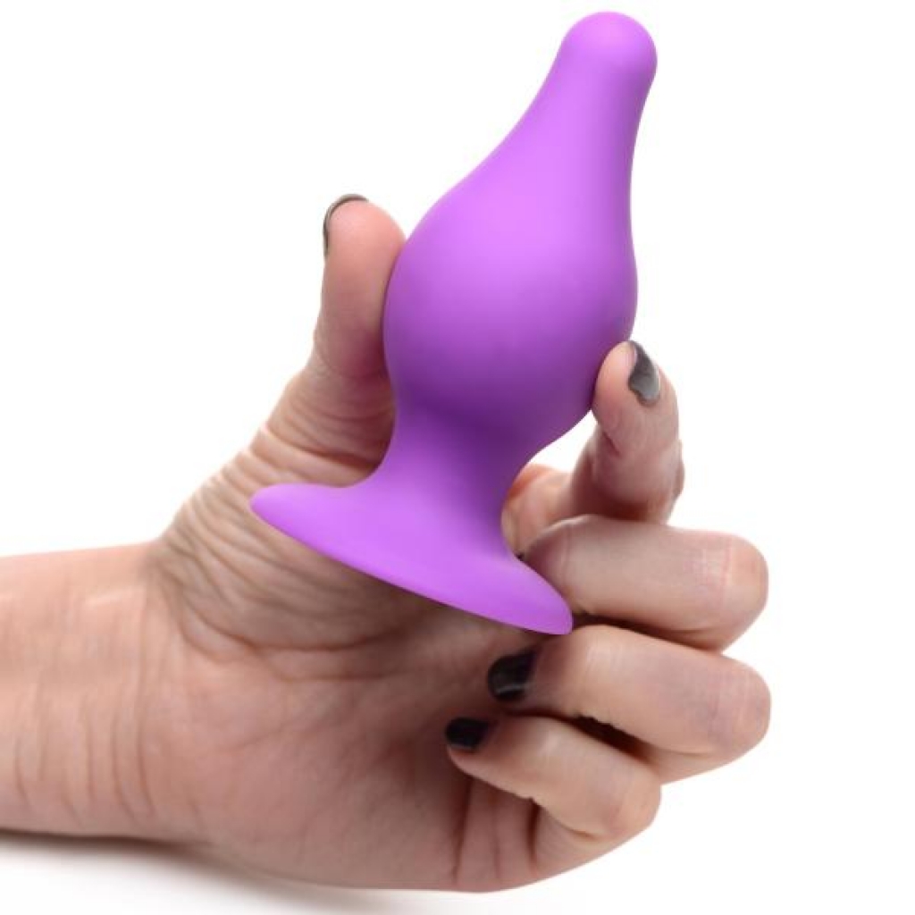 Squeezable Tapered Medium Anal Plug - Purple