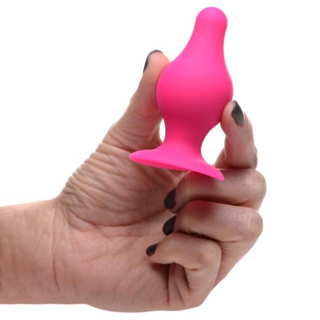 Squeezable Tapered Small Anal Plug - Pink, Comforting Softness