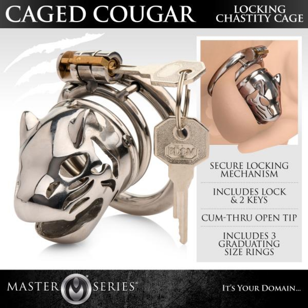 Caged Cougar Locking Chastity Cage - Play It Safe