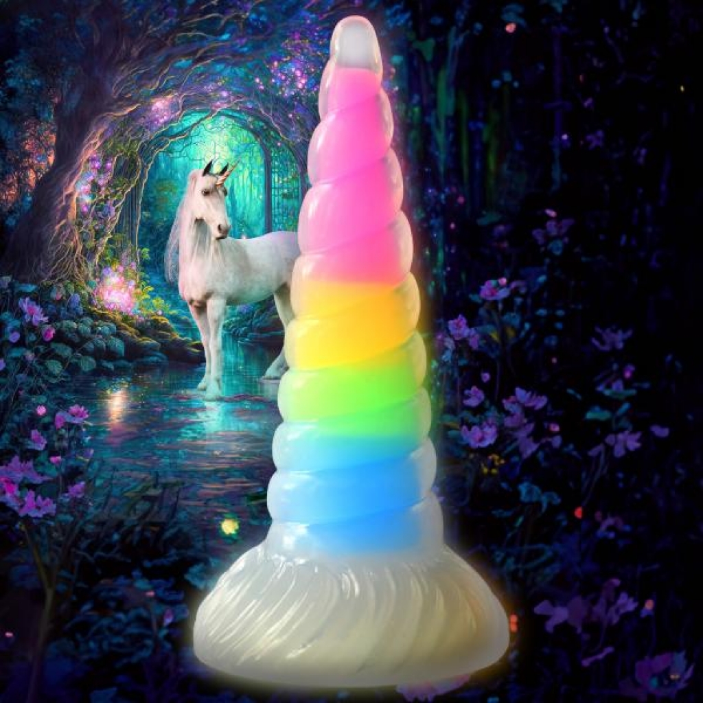 Uni-glow Glow-in-the-Dark Rainbow Silicone Dildo