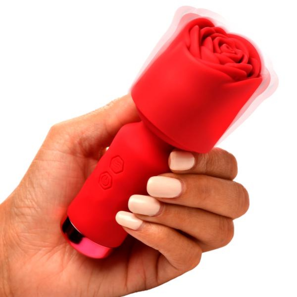 Pleasure Rose-petite Mini Silicone Rose Wand - Compact Pleasure