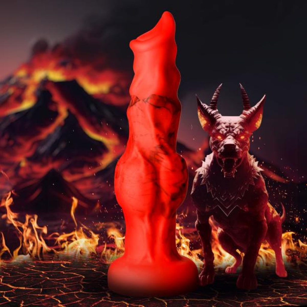 Medium Fire Hound Silicone Dildo with Suction Base