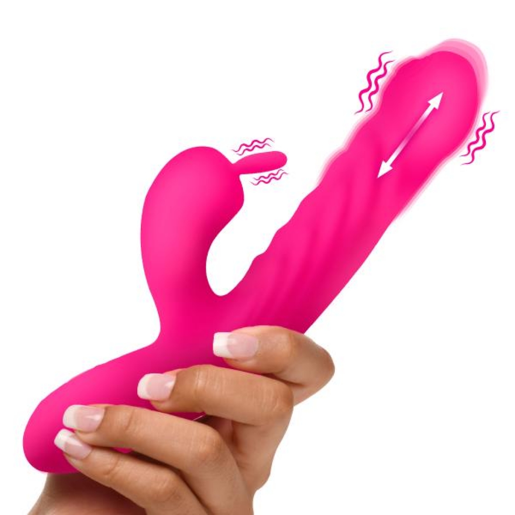 Thrusting and Vibrating Silicone Rabbit Vibrator - Sensational Dual Action