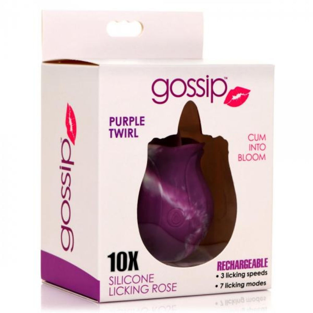 10x Purple Twirl Silicone Licking Rose - Pleasure Toy