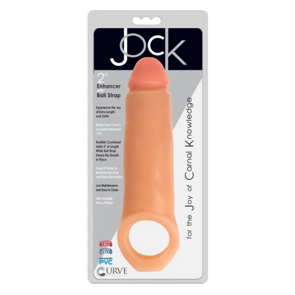 2 Inch Penis Enhancer with Ball Strap - Flesh