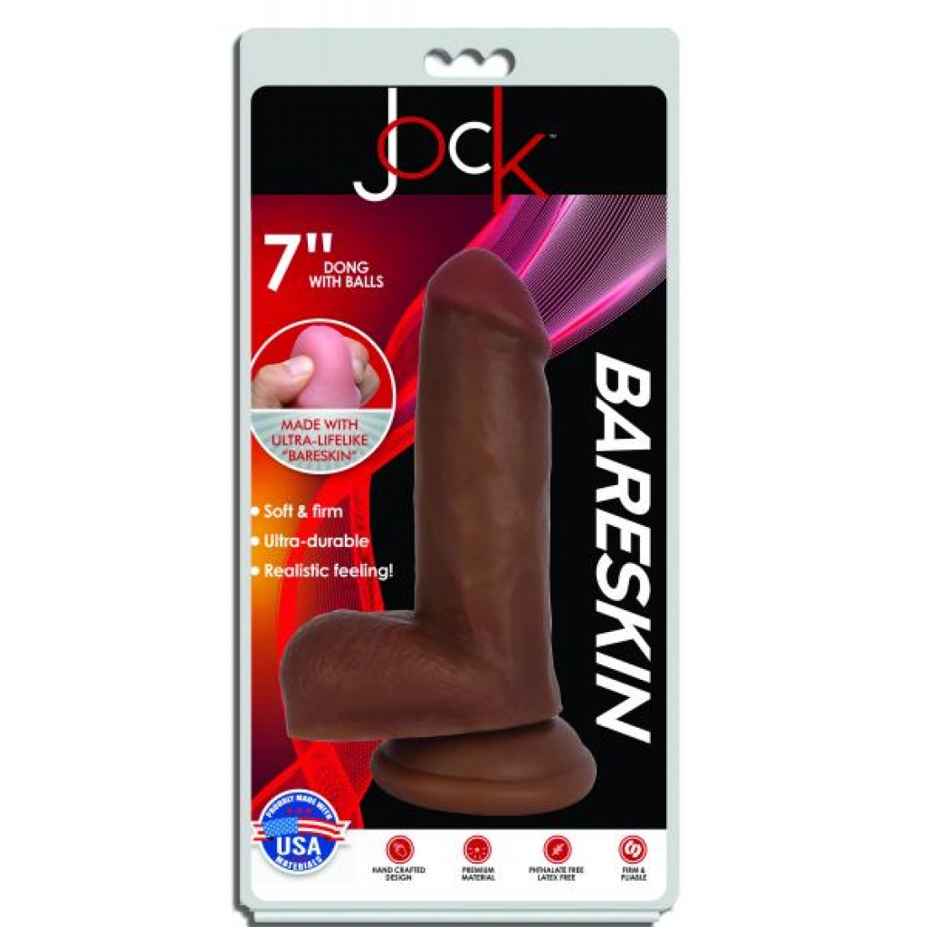 Jock Dark Bareskin Dildo With Balls - 7 Inch