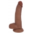 Jock Dark Bareskin Dildo with Balls - 8 inch