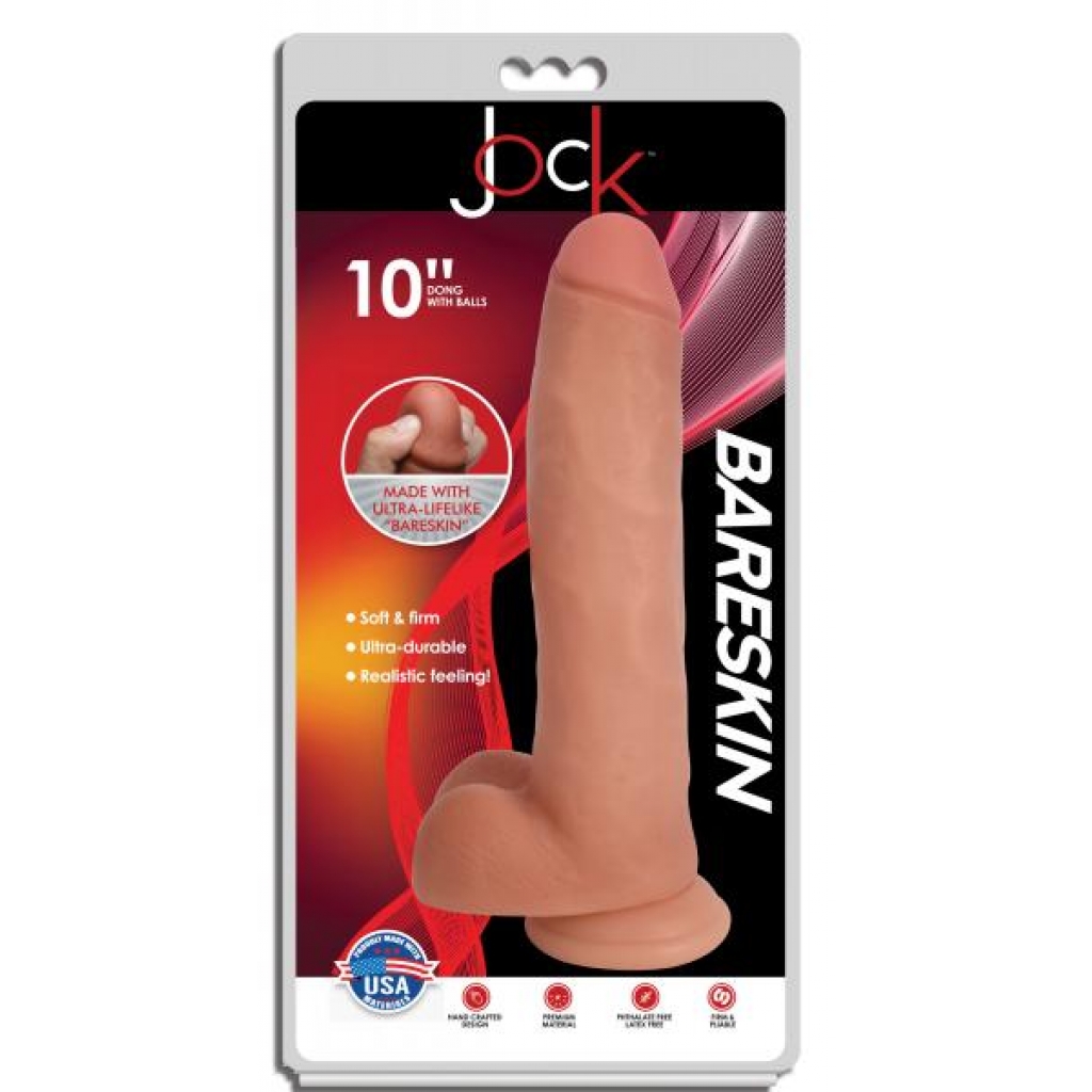 Jock Light Bareskin Dildo with Balls - 10 Inch