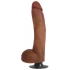 Jock Dark Bareskin Vibrating Dildo with Balls - 10 Inch