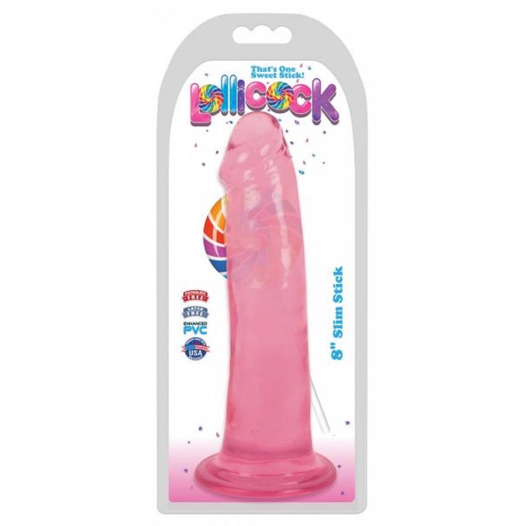 Delightful 8 Inch Slim Stick Cherry Ice Dildo