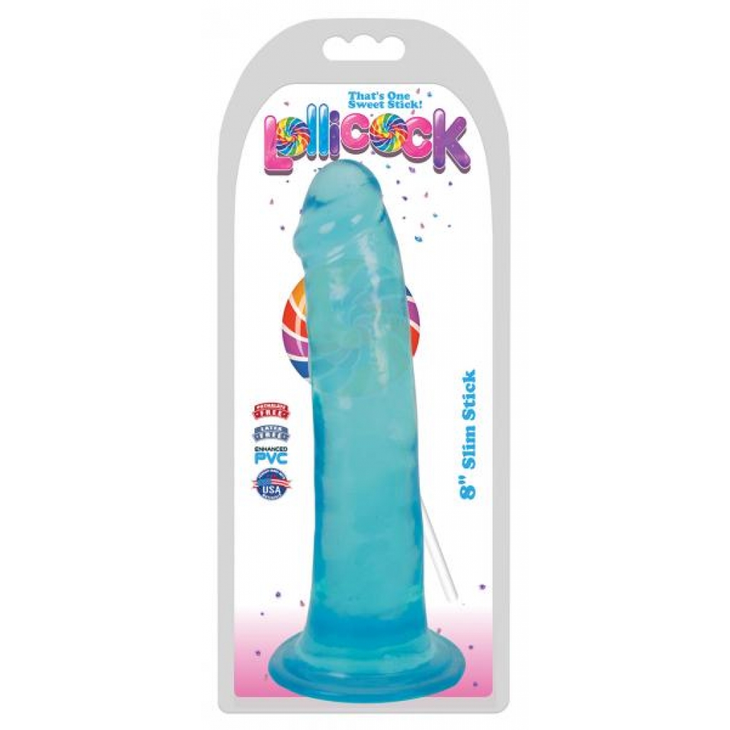 8 Inch Slim Stick Dildo - Berry Ice