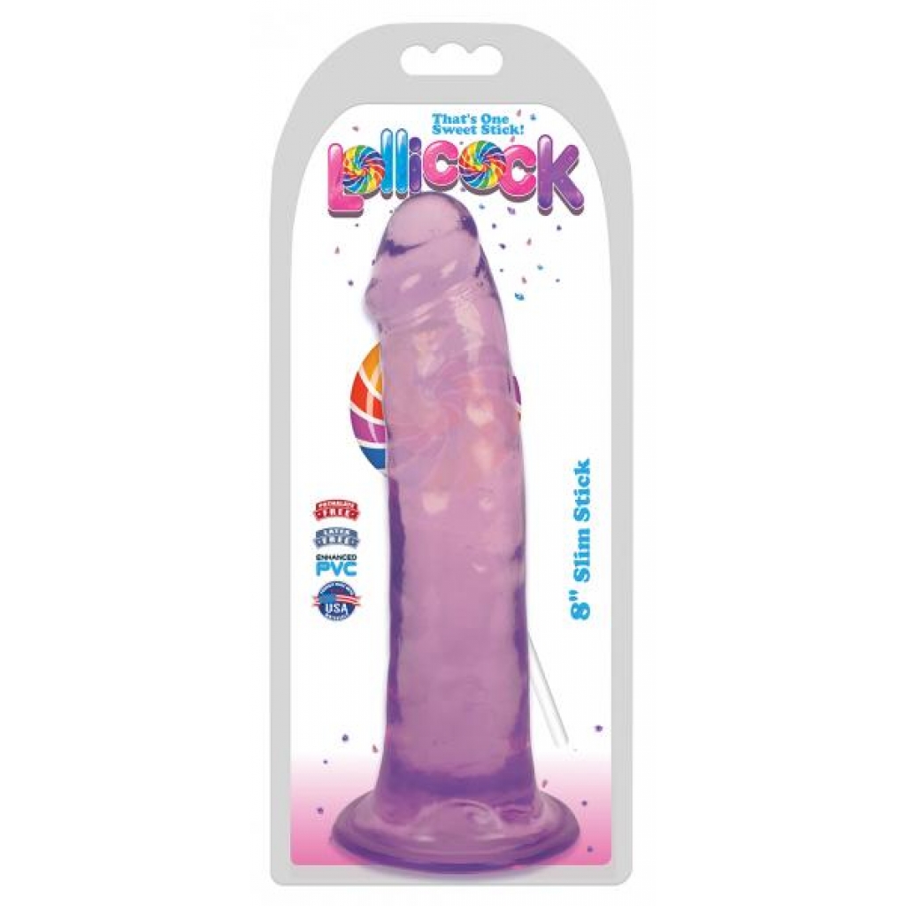 8 Inch Slim Stick Grape Ice Dildo