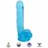 7 Inch Slim Stick with Balls - Berry Ice Dildo