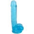 7 Inch Slim Stick with Balls - Berry Ice Dildo