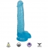 8 Inch Slim Stick With Balls - Berry Ice Dildo