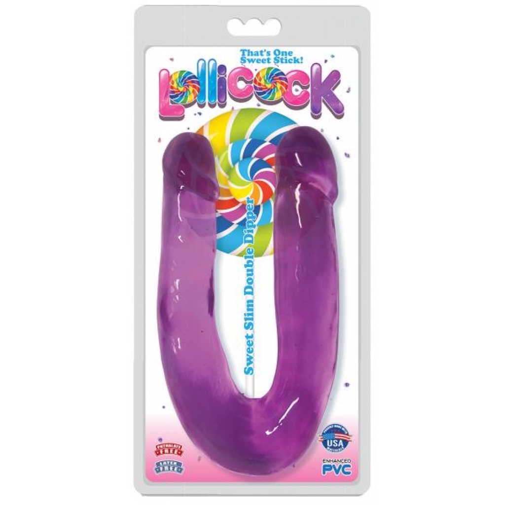 Lollicock Sweet Slim Double Dipper Dildo - Purple